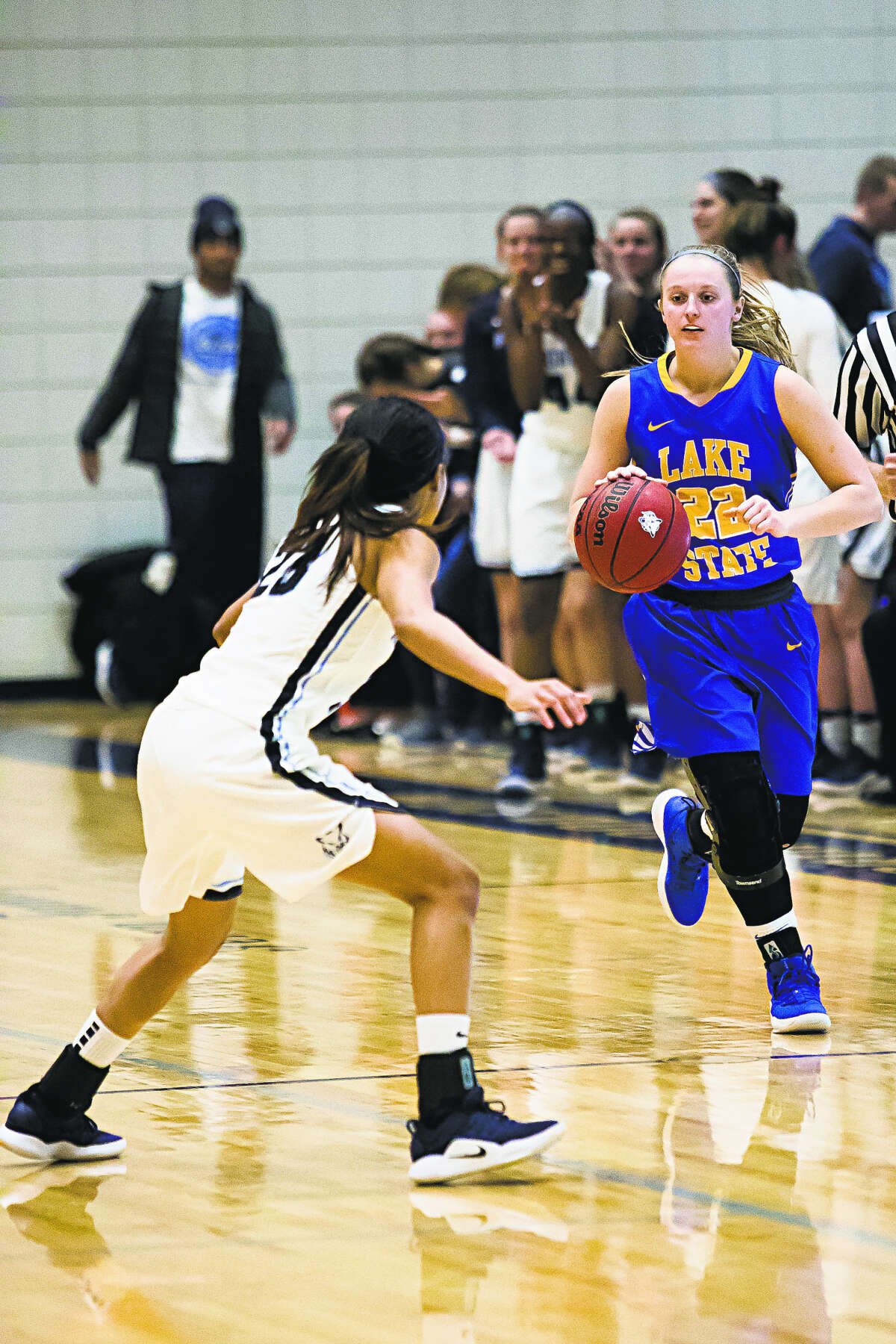 Lake Superior State's Sadie DeWildt runs the offense during a Jan. 31, 2019 game against Northwood.