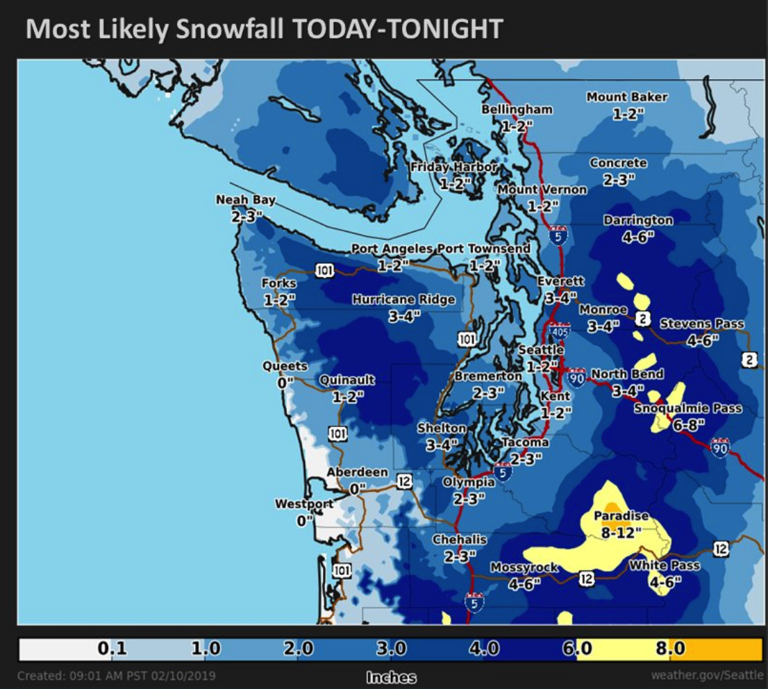 Seattle Snow Map Seattle's due for two more snow systems. Here's what we know
