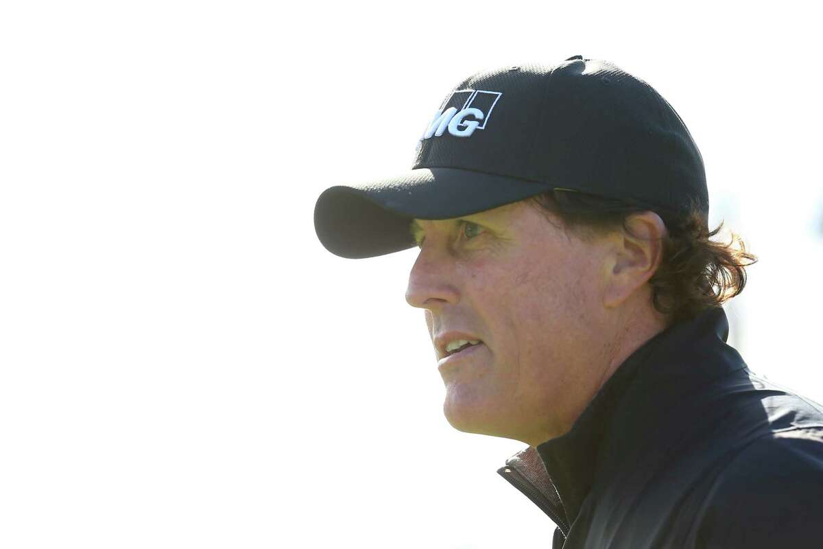 PEBBLE BEACH, CALIFORNIA - FEBRUARY 10: Phil Mickelson of the United States walks from the fourth tee during the final round of the AT&T Pebble Beach Pro-Am at Pebble Beach Golf Links on February 10, 2019 in Pebble Beach, California. (Photo by Chris Trotman/Getty Images)