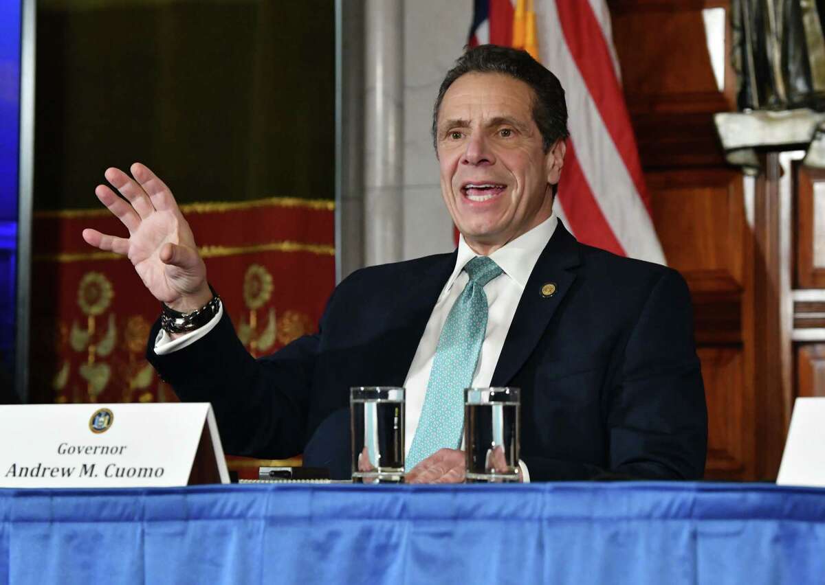 Governor Andrew Cuomo announces he will be meeting with President Donald Trump about the federal administrationÕs state and local tax (SALT) policy during a press conference at the New York State Capitol on Monday Feb. 11, 2019 in Albany, N.Y. (Lori Van Buren/Times Union)