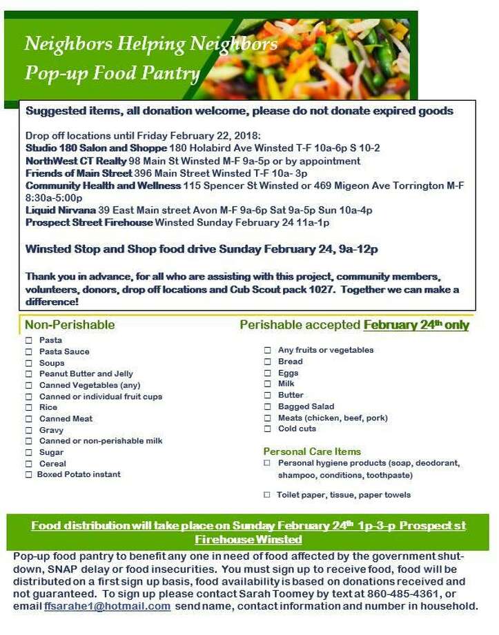 Winsted Groups Organize Feb 24 Pop Up Food Pantry The Hour