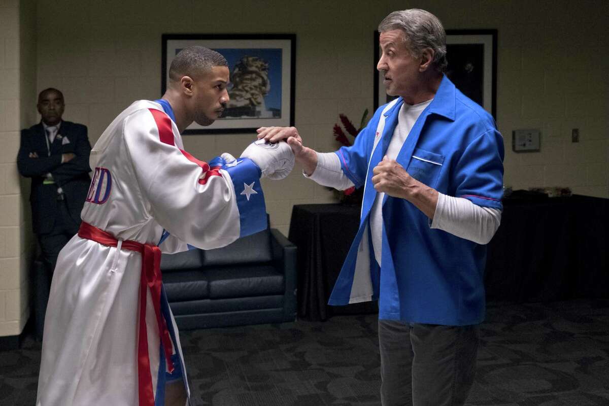 Michael B. Jordan (left) and Sylvester Stallone are back in the ring in “Creed II.”