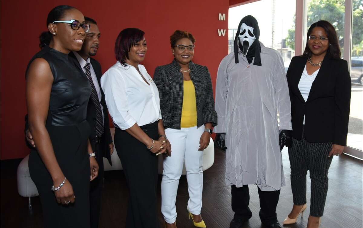 A jackpot winner in Jamaica wore a mask from the horror movie "Scream" to claim the prize.