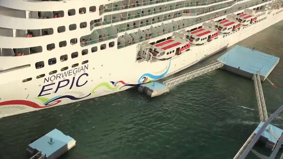 Epic fail Watch as Norwegian cruise ship crashes into dock