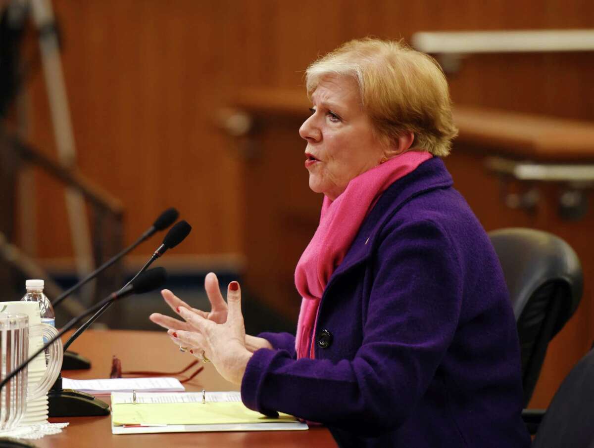 State Department of Labor Commissioner Roberta Reardon, pictured here at a legislative hearing in February 2019, said criminals are using the global pandemic as cover to defraud the unemployment system. (Phoebe Sheehan/Times Union)