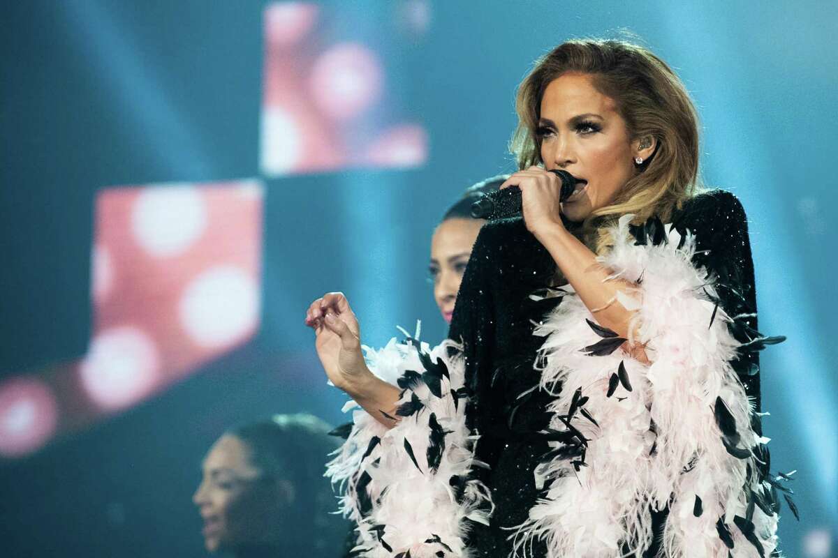 Jennifer Lopez, pictured onstage at the Grammy Awards, will play the AT&T Center in June.