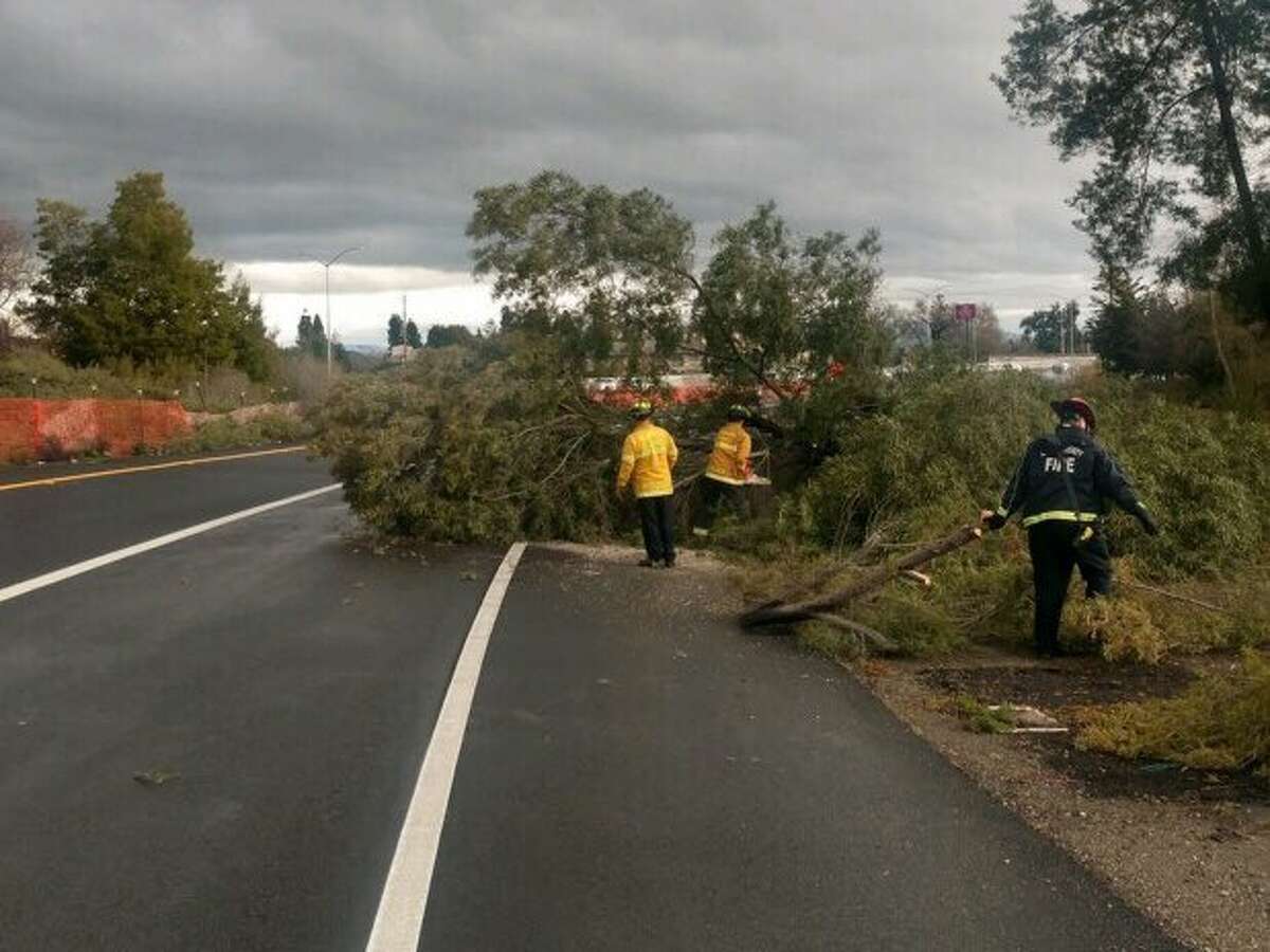 A tree was blown over onto the southbound I-880 on-ramp from Alvarado and Niles, according to CHP Hayward.