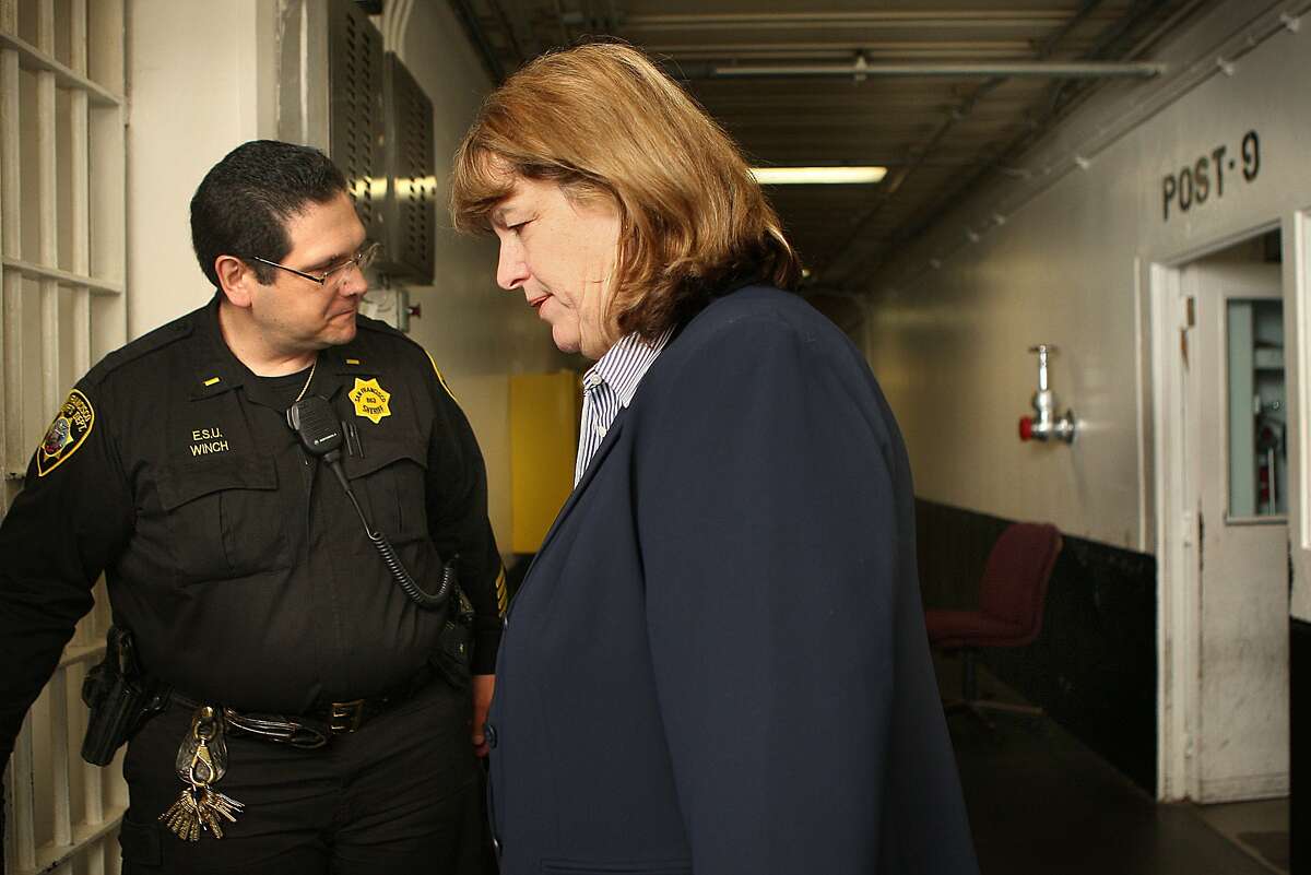 Vicki Hennessy, recently appointed sheriff, is touring the county jail in San Francisco, Calif., with Lieutenant Winch on Monday, April 9, 2012.