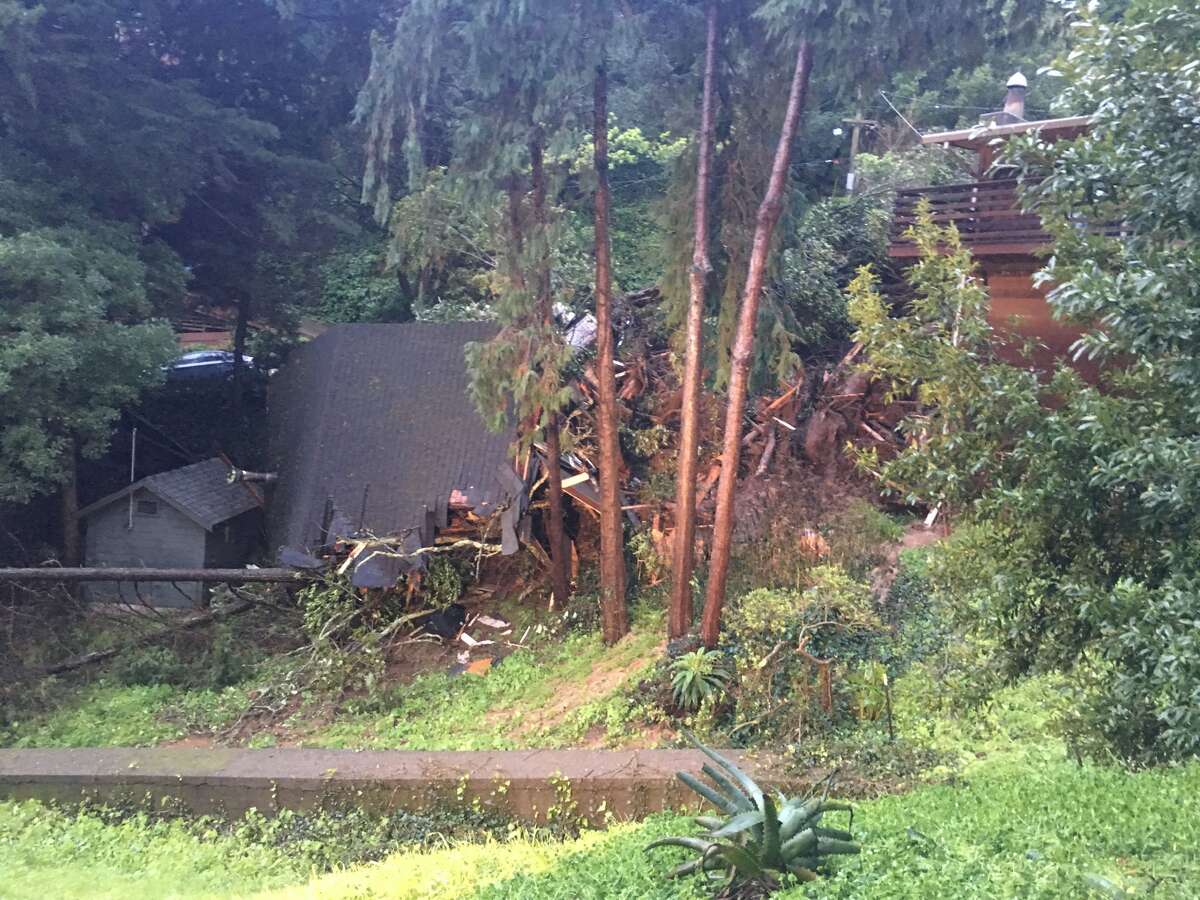 House slides a block off its foundation in Sausalito, trapping resident