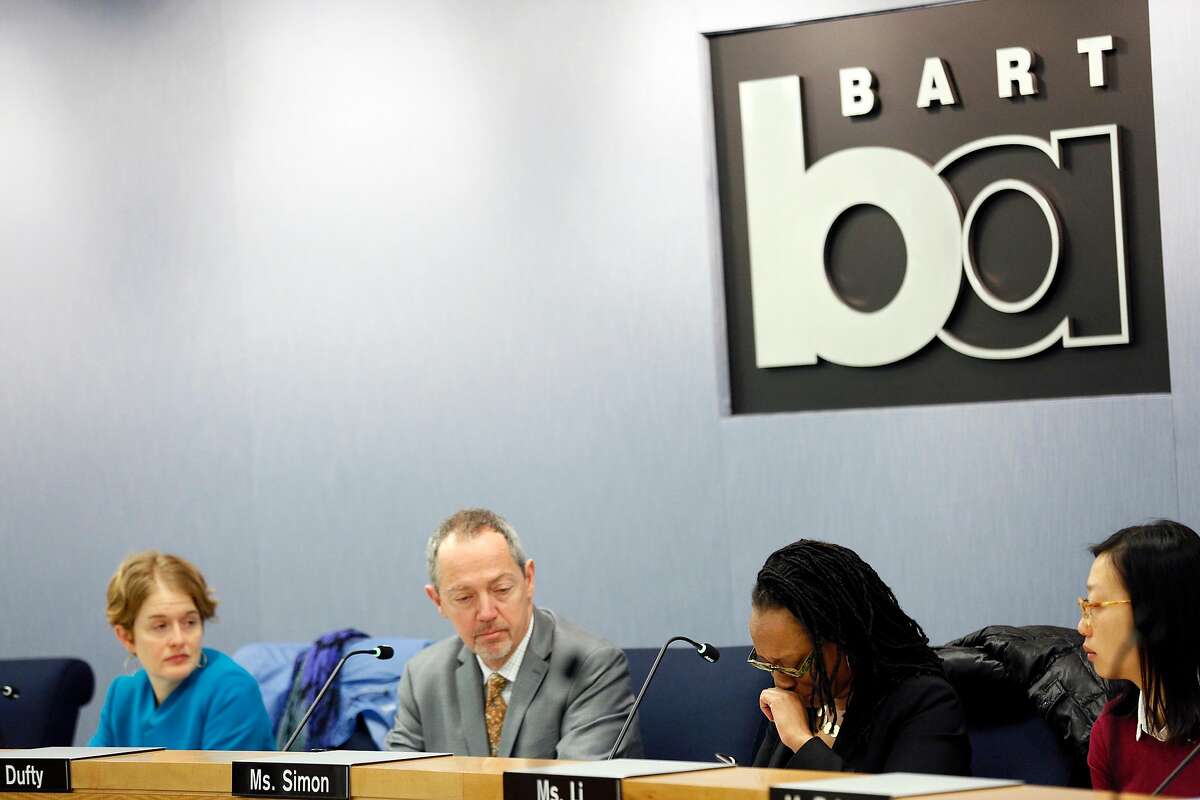 BART's District 7 board director Lateefah Simon is emotional as she speaks in favor of voting a street name Oscar Grant Way on Thursday, Feb. 14, 2019, in Oakland, Calif. The street to be named is near Fruitvale Station, where Grant was fatally shot in the early morning hours of New Year's Day 2009 by a BART police officer.