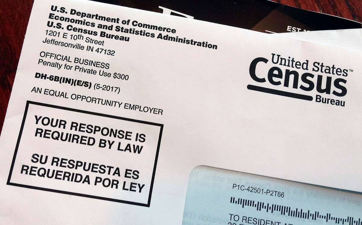 FILE - This March 23, 2018, file photo shows an envelope containing a 2018 census letter mailed to a U.S. resident as part of the nation's only test run of the 2020 Census. The Supreme Court will decide whether the 2020 census can include a question about citizenship that could affect the allocation of seats in the House of Representatives and the distribution of billions of dollars in federal money.(AP Photo/Michelle R. Smith, File)