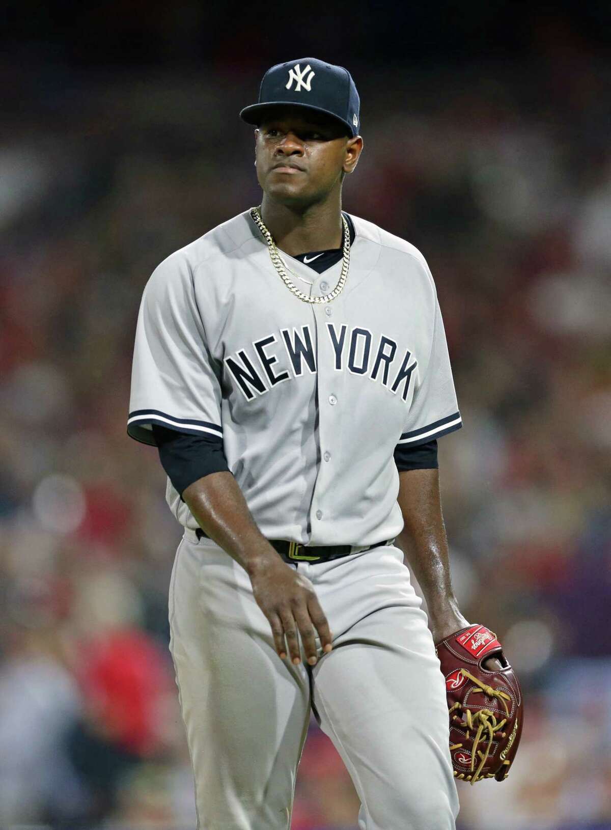 Luis Severino New York Yankees Fanatics Authentic Game-Used #40 Gray Jersey  vs. St. Louis Cardinals on July 1, 2023 - Game One of Doubleheader
