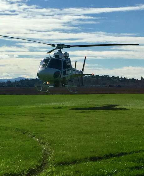 Rescue teams responded to the emergency landing of a hot air balloon carrying 10 passengers Sunday morning in the area of ​​Skaggs Island near Vallejo, authorities said. Photo: @ VallejoFire / Twitter