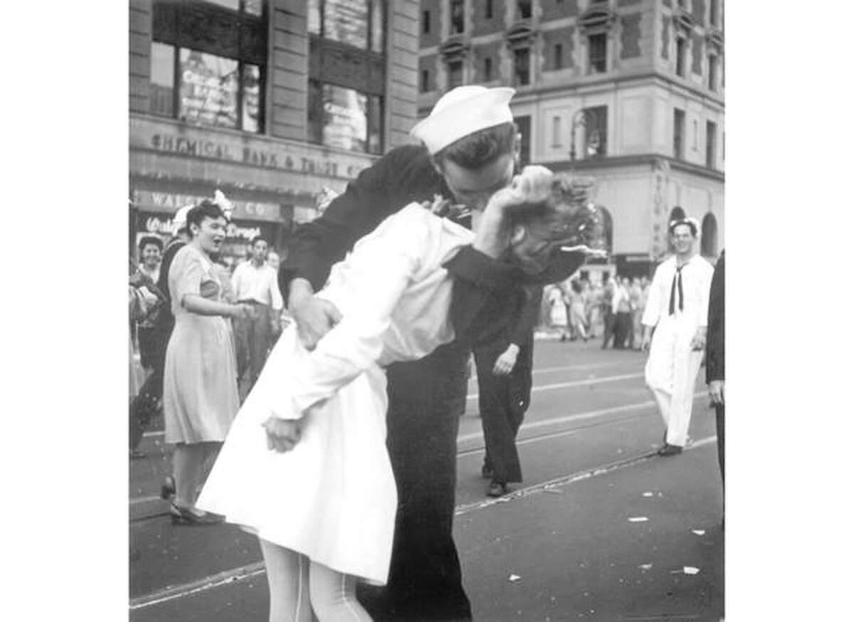 The ecstatic sailor shown kissing a woman in Times Square celebrating the end of World War II has died. George Mendonsa was 95. It was years after the photo was taken that Mendonsa and Greta Zimmer Friedman, a dental assistant in a nurse’s uniform, were confirmed to be the couple. Victor Jorgensen | U.S. Navy