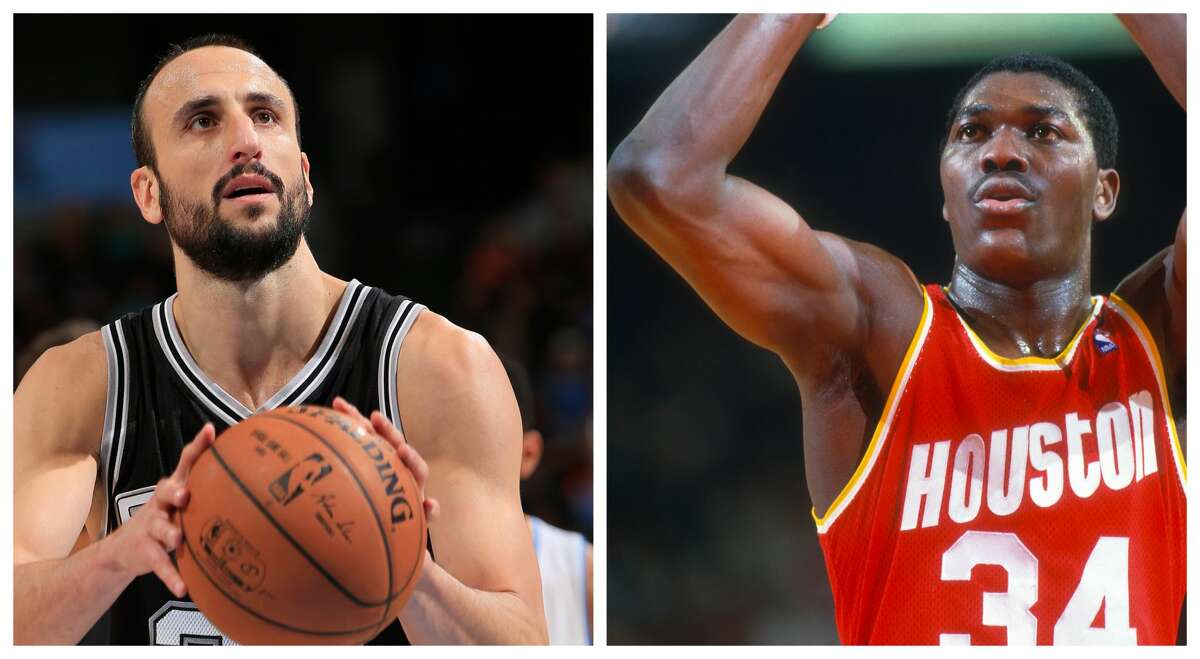 PHOTOS: A look at Hakeem Olajuwon through the years Comparing the careers of the Spurs' Manu Ginobili and the Rockets' Hakeem Olajuwon.