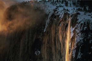 Yosemite's 'firefall' is here, but getting there is treacherous