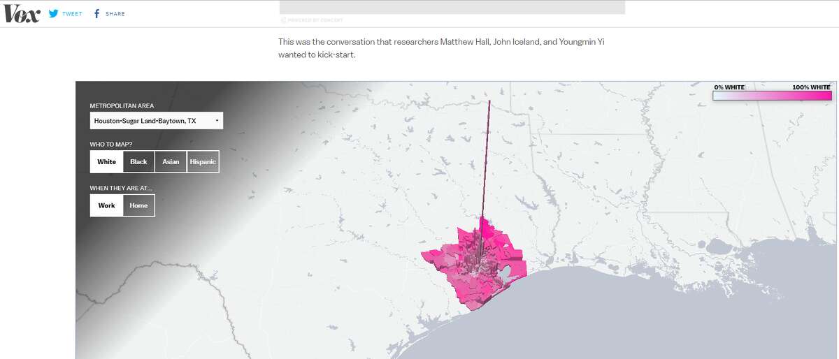 Study maps where Houstonarea racial populations live and work