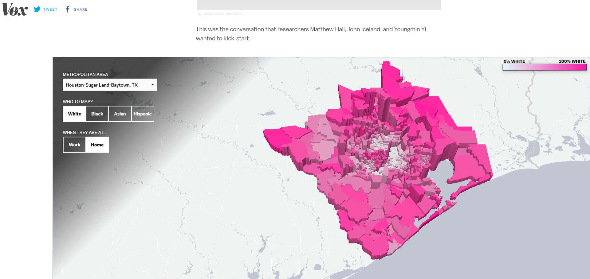 Houston Racial Map Study maps where Houston-area racial populations live and work