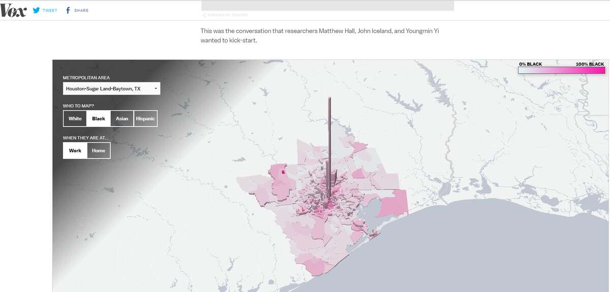 Houston Racial Map Study maps where Houston-area racial populations live and work