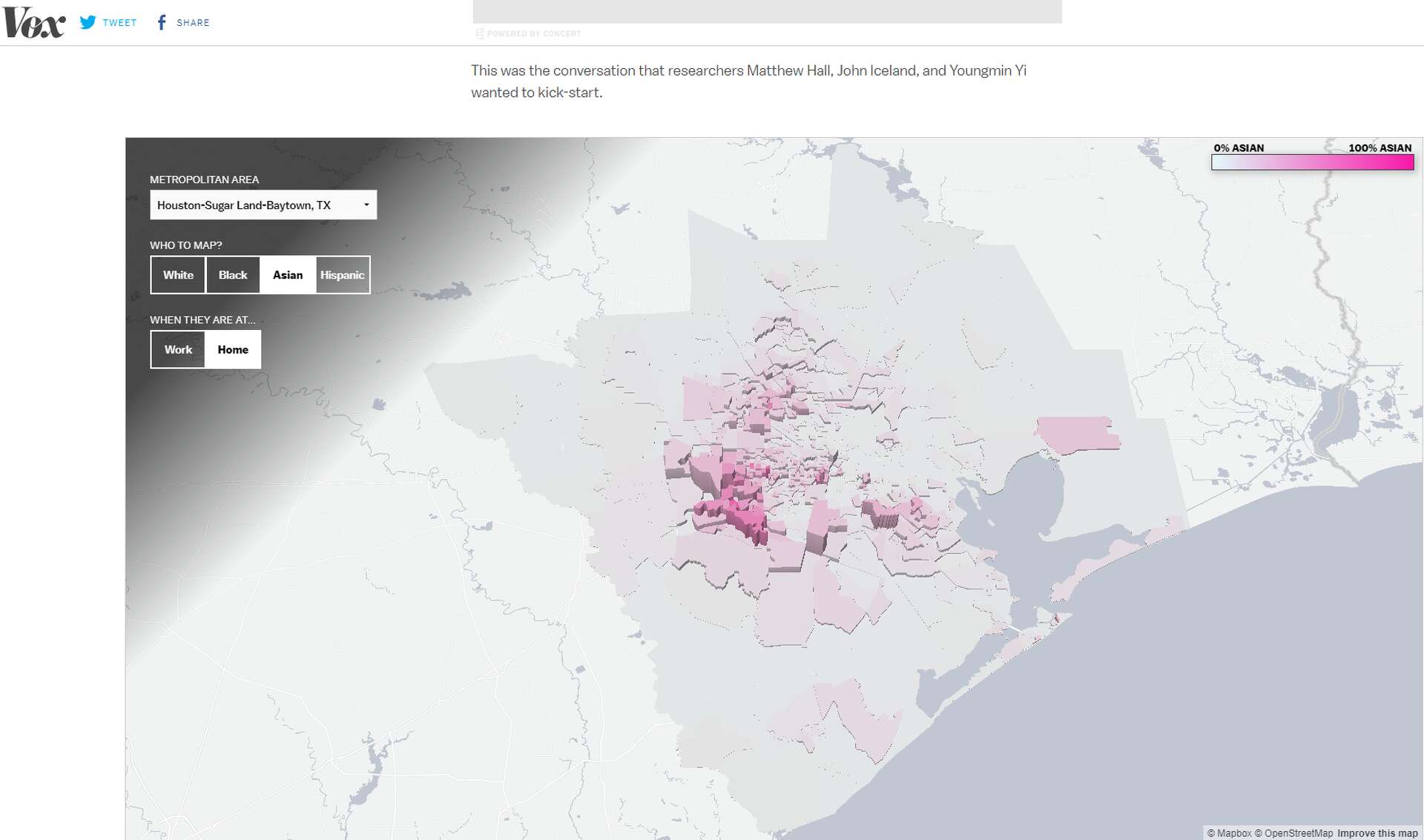 Houston Racial Map Study maps where Houston-area racial populations live and work