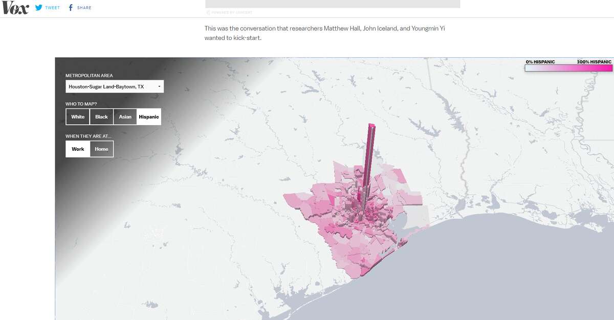 Houston Racial Map Study maps where Houston-area racial populations live and work