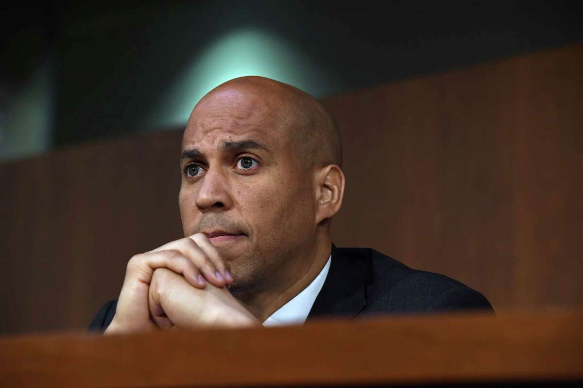 Sen. Cory Booker, D-N.J., during a hearing at the Hart Senate Office Building on Sept. 5, 2018.