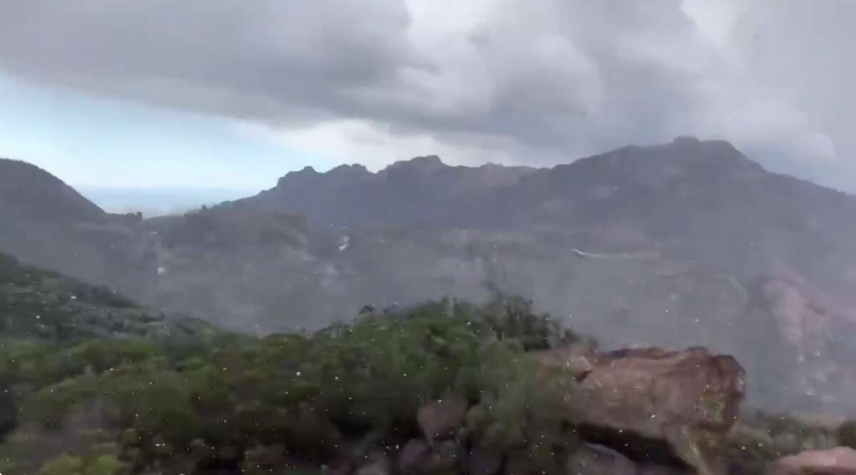 Rare snow falls in Malibu, only miles from the beach