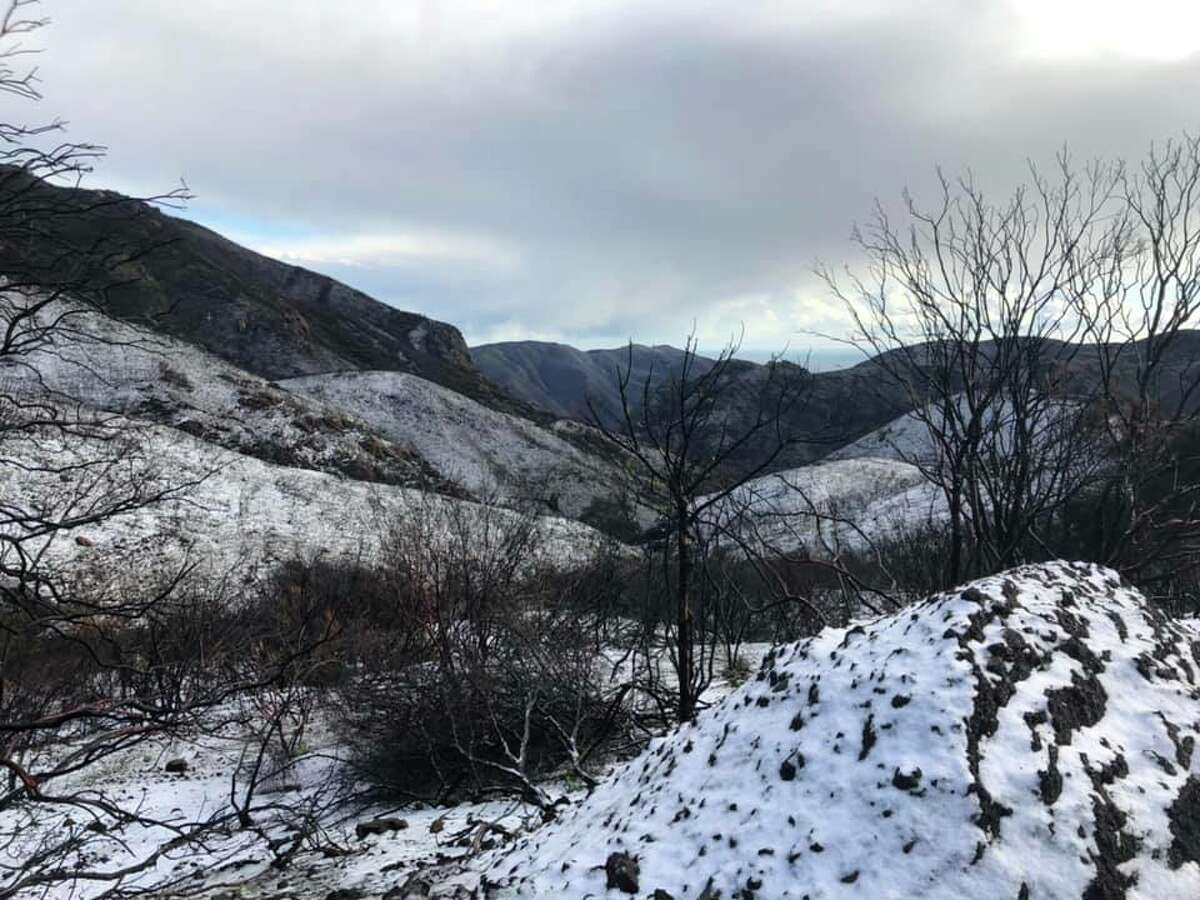 Rare snow falls in Malibu, only miles from the beach