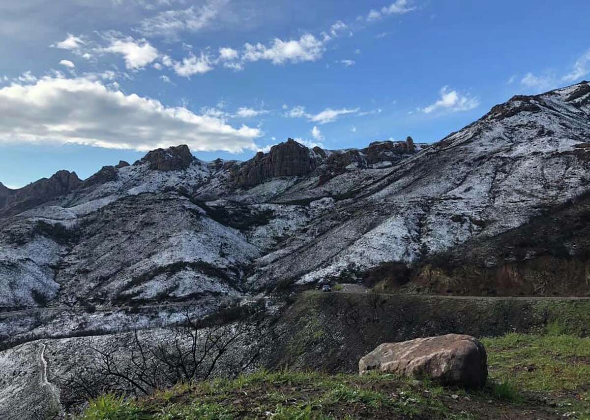 Rare snow falls in Malibu, only miles from the beach