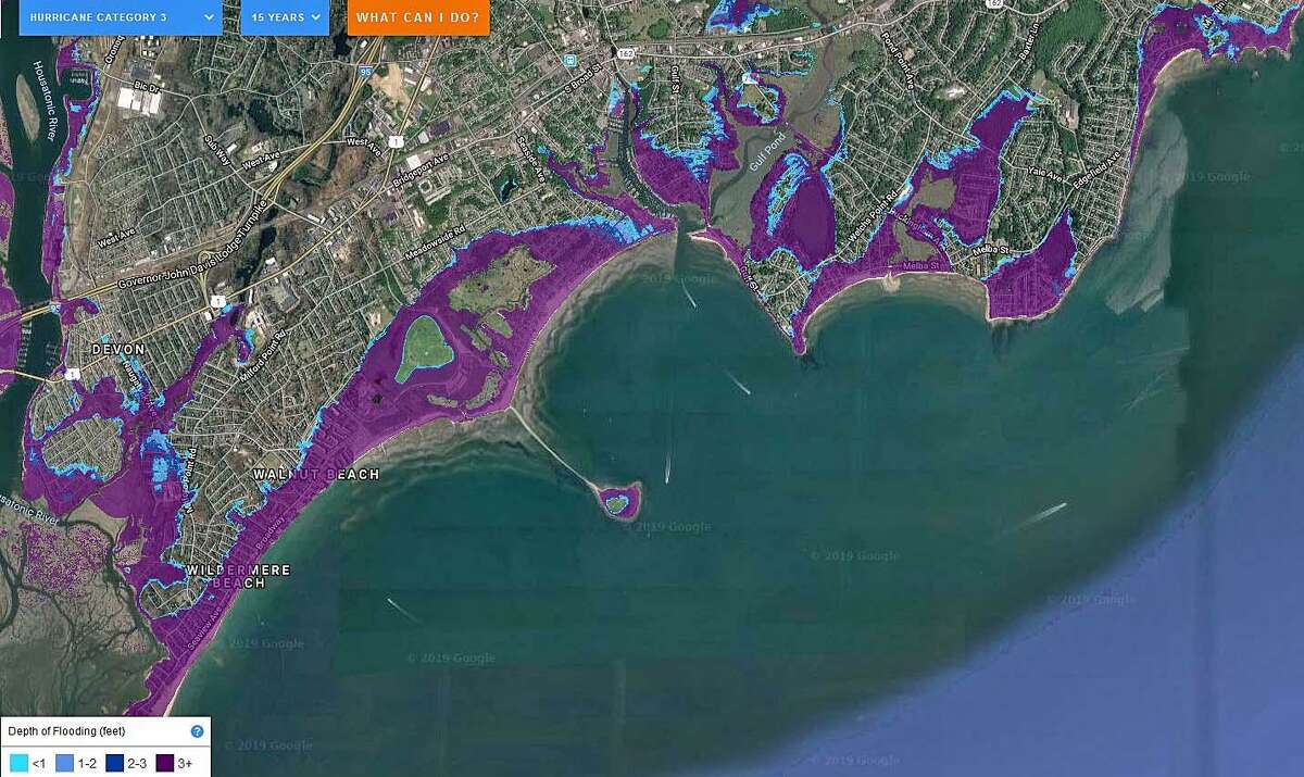 CT shoreline towns that will be under water in Category 3 hurricane