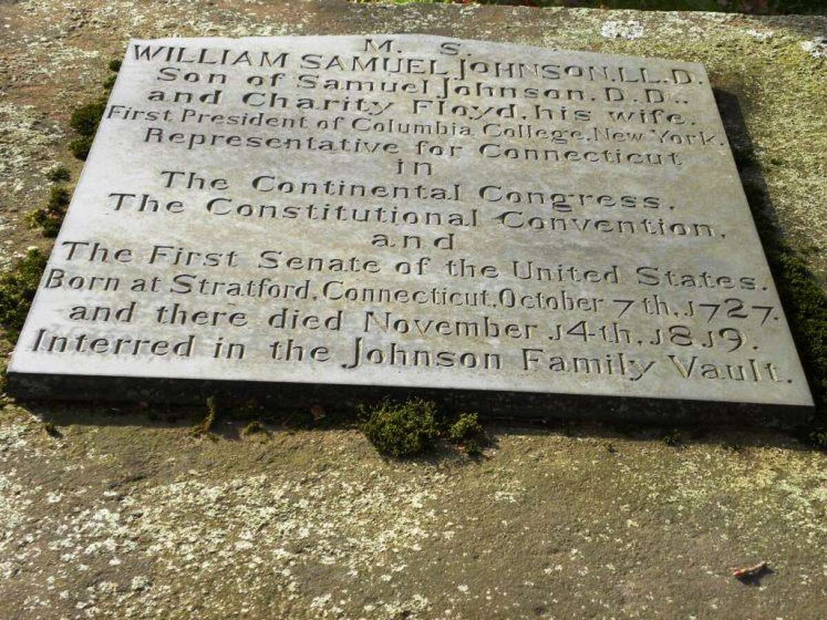 A picture of William Samuel Johnson’s gravesite in Stratford’s Christ Episcopal Church Burying Ground