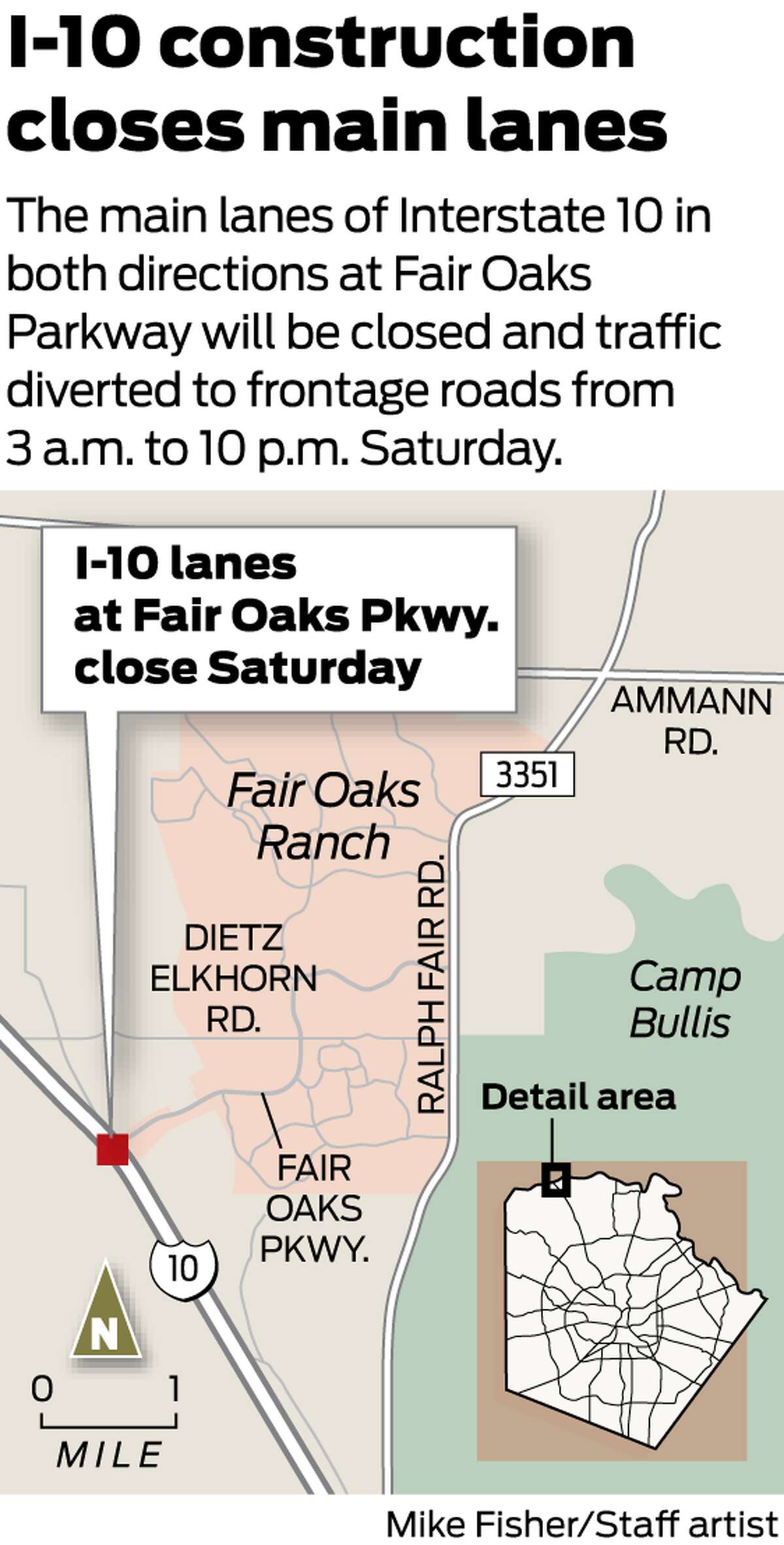 Helotes and I10 at Fair Oaks to see traffic backups