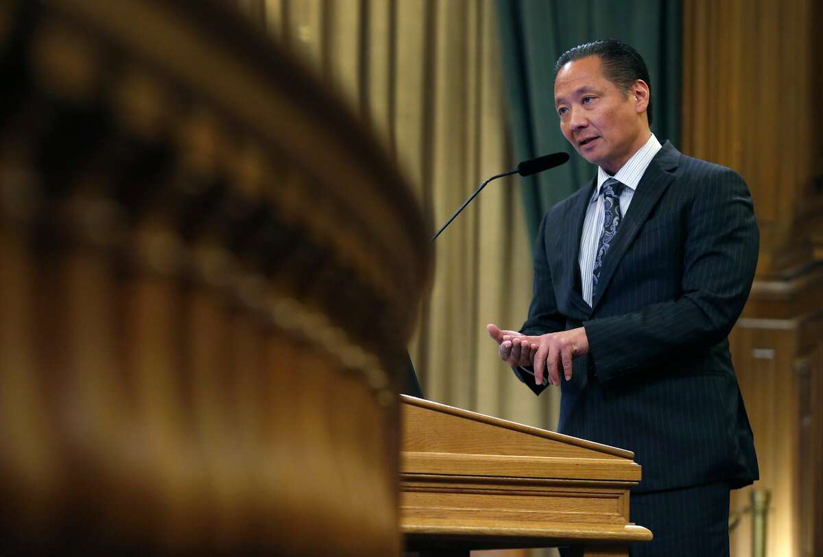 Public Defender Jeff Adachi speaks at a meeting of the Budget and Finance Sub-Committee at City Hall in San Francisco, Calif. on Thursday, March 2, 2017.