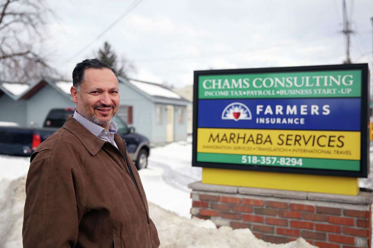 $647 million was paid in taxes in 2016 by immigrants in the Capital Region, according to the New American Economy.  Marhaba Services owner Nabeel Shohatee stands for a portrait outside of his office Friday, Feb. 15, 2019 at Marhaba Services in Schenectady, NY. (Phoebe Sheehan/Times Union)