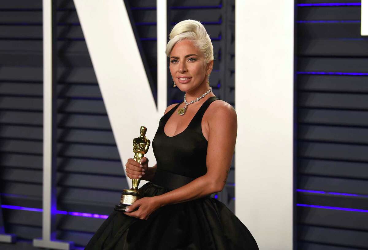 Lady Gaga, winner of the award for best orginial song "Shallow," arrives at the Vanity Fair Oscar Party on Sunday, Feb. 24, 2019, in Beverly Hills, Calif. (Photo by Evan Agostini/Invision/AP)