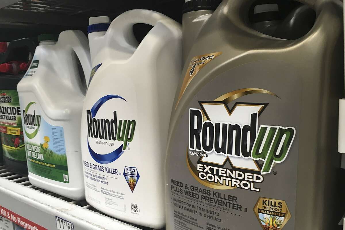 Containers of Roundup on a store shelf in San Francisco.