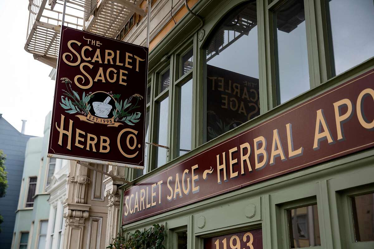 Scarlet Sage Herbal Co., at the corner of Valencia and 23rd Street in San Francisco, Calif. on Saturday, February 16, 2019. Recently the shop has added a small downstairs space for classes and workshops.