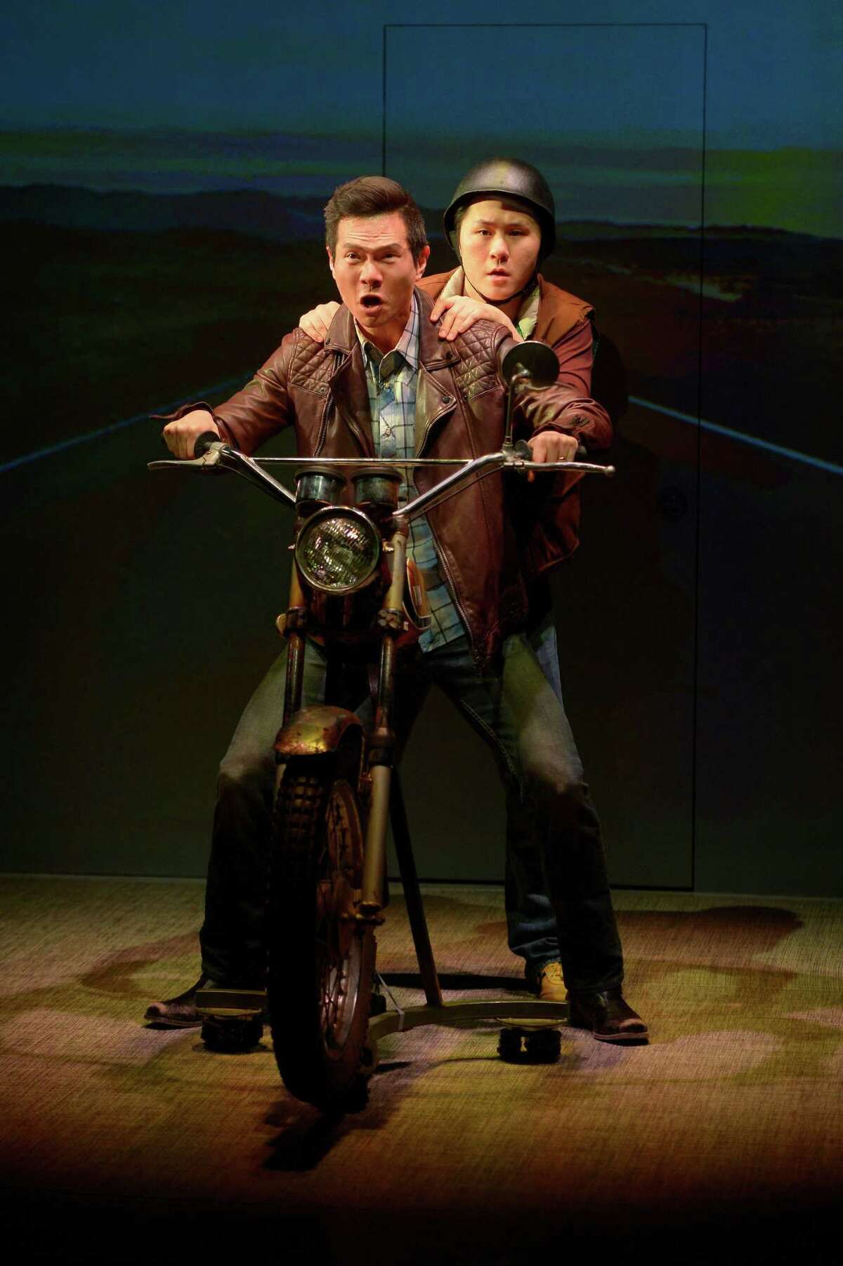 Quang (James Seol, front) and friend Nhan (Stephen Hu, back) in American Conservatory Theater's "Vietgone."
