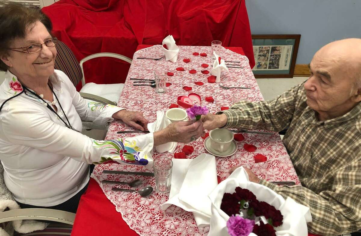 Bill and Charlotte Thompson, who have been together for 60 years, were among the diners at the special Valentine’s Day gathering for couples held at Candlewood Valley Health & Rehabilitation Center