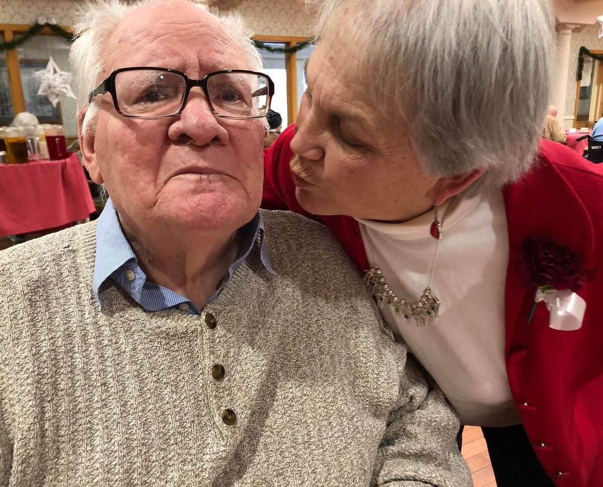 Spectrum/ Candlewood Valley Health and Rehabilitation Center in New Milford recently celebrated Valentine’s Day by hosting a lunch for couples. Several residents and their loved one attended the event that featured a special meal, music with harpist Candace Coates and flowers by Ruth Chase Flowers. Pat and Bill Denlinger, who are celebrating 58 years together, share a sweet moment at the event. Feb. 14, 2019 Courtesy of Candlewood Valley Health & Rehabilitation Center