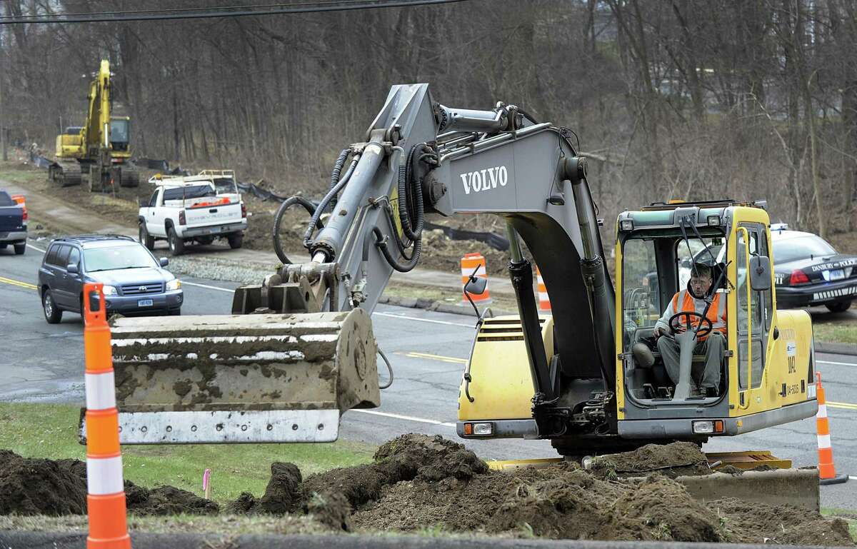 The state Department of Transportation works on a project between Stacey and Barnum roads in Danbury.