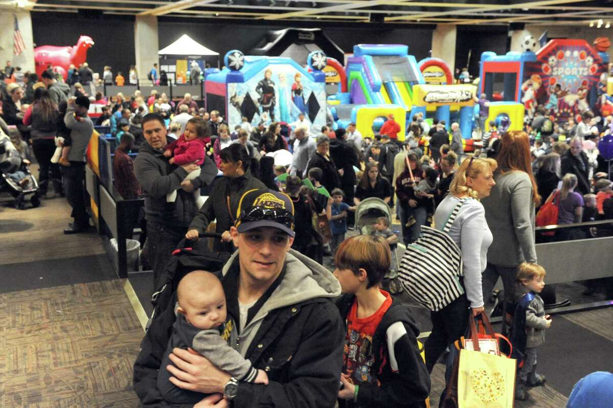 Parents and children pack the convention center during the 11th annual Hannaford Kidz Expo at the Empire State Plaza on Saturday March 5, 2016 in Albany, N.Y. (Michael P. Farrell/Times Union)
