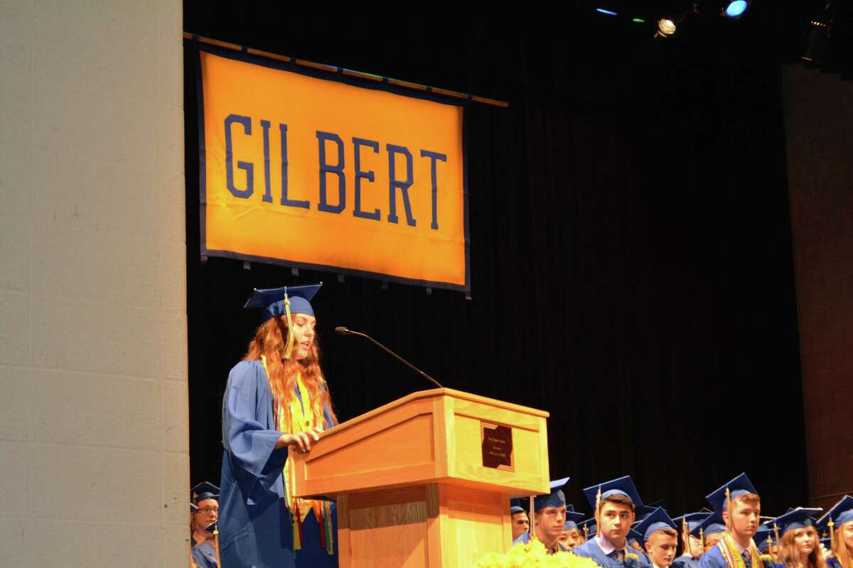 Graduation ceremonies at The Gilbert School in 2018.