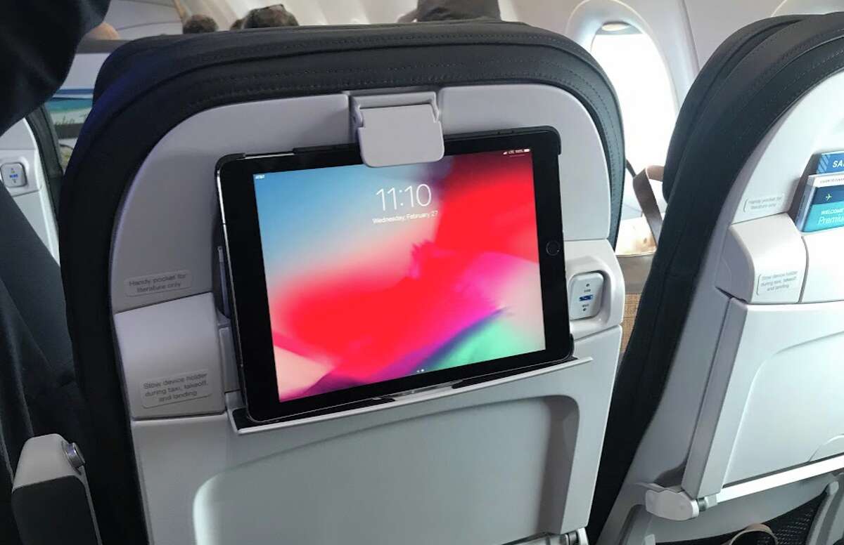 On Alaska Airlines, it's BYOD- bring your own device for seatback entertainment. Airline provides clipping devices for phones and tablets