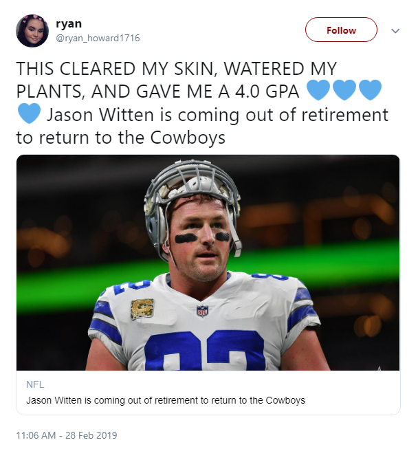 Jason Witten ends retirement to return to Dallas Cowboys for 16th NFL  season 