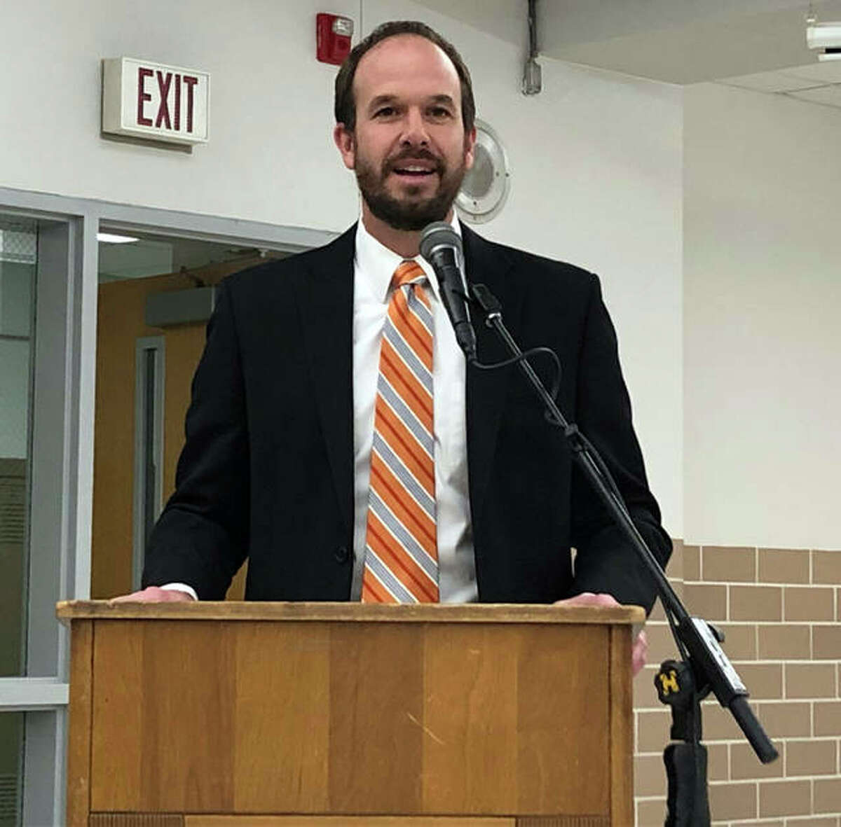 Jason Henderson, pictured, current assistant superintendent of Triad Community Unit School District 2, Thursday at a special meeting was named as the new Edwardsville District 7 Superintendent.
