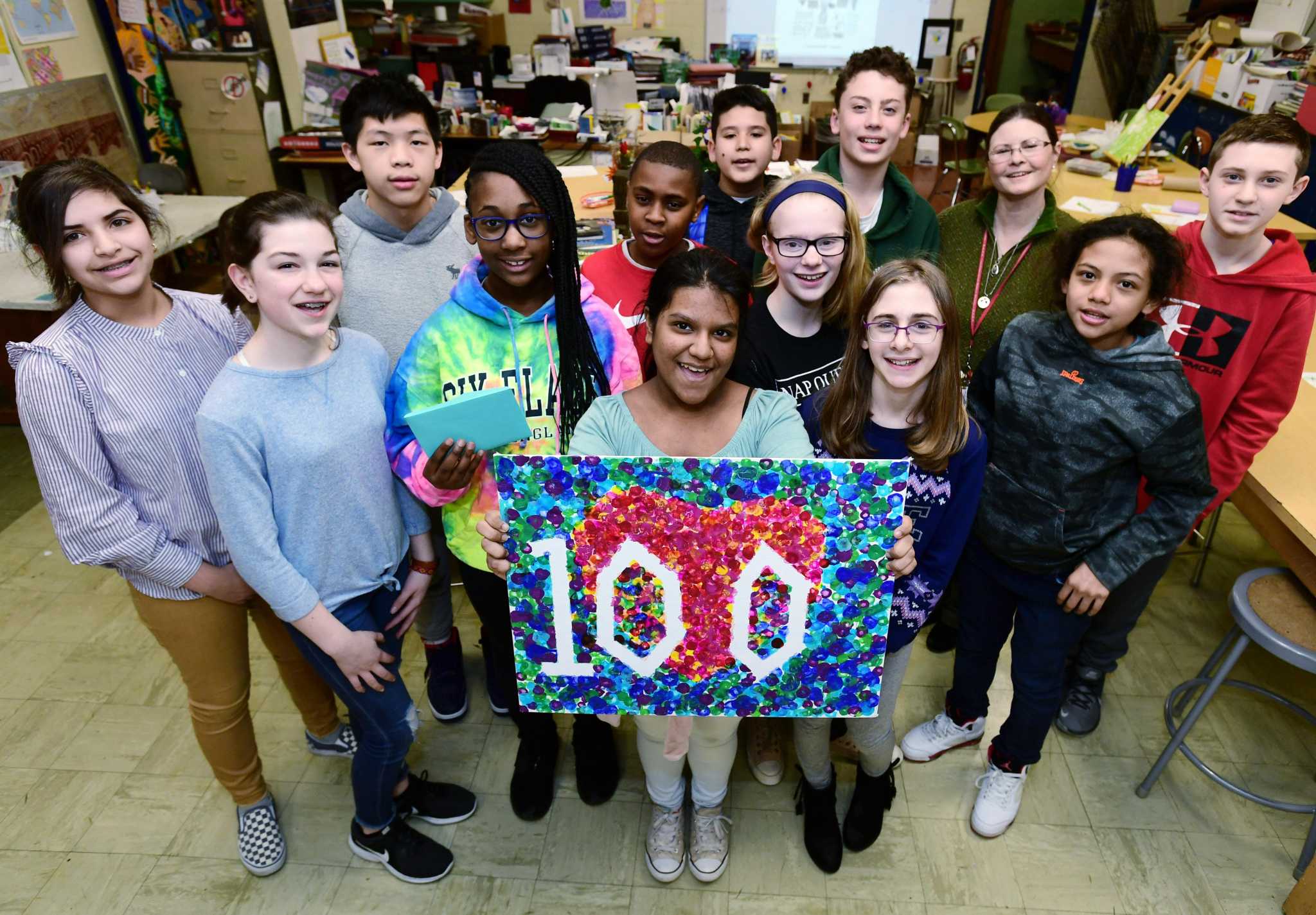 Students, Staff From Nathan Hale Help Longtime Educator Mark 100th Birthday