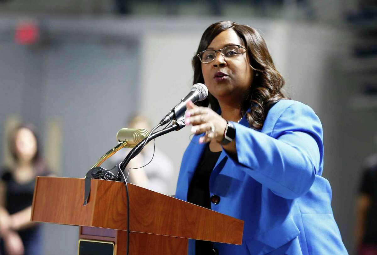 HISD Interim Superintendent Grenita Lathan, pictured in a 2019 file photo, said district leaders are considering multiple options for closing gaps in learning caused by the novel coronavirus, including adding school days to the calendar or minutes to the class schedule.