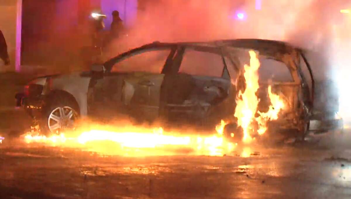 Man tested for possible DWI after car bursts into flames following ...