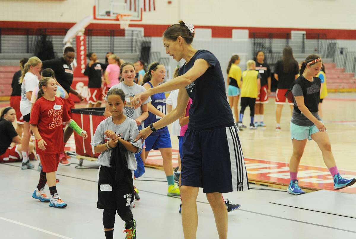 Rebecca Lobo's Clinic Against Cancer basketball clinic for girls at Sacred Heart University in Fairfield on August 9, 2015. All of the proceeds will benefit the Connecticut Sports Foundation Against Cancer.